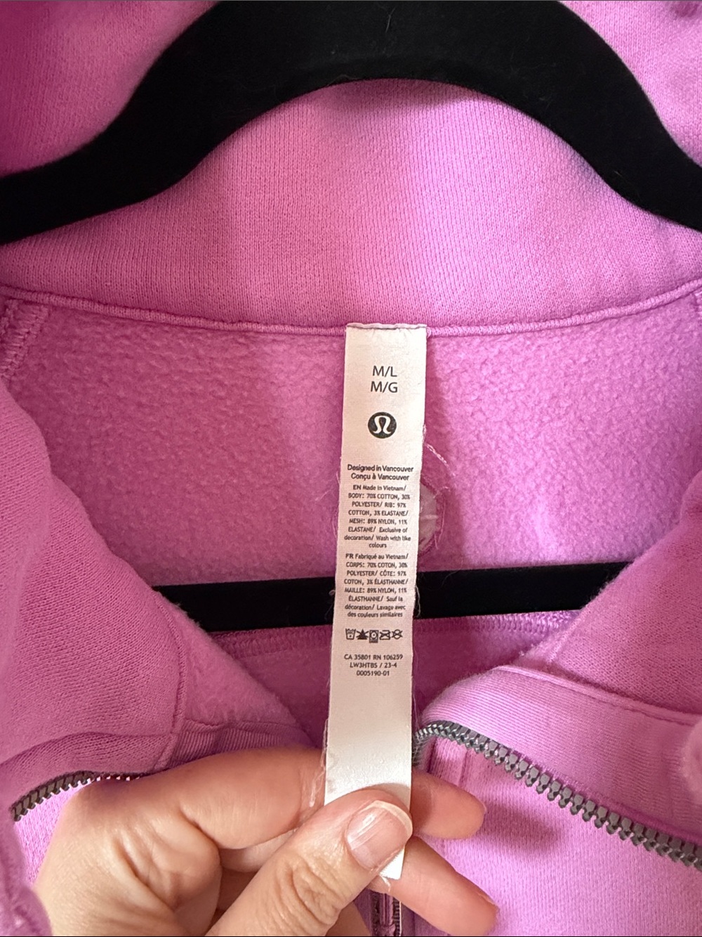 SOLD Lululemon Scuba Oversized Funnel-Neck Half Zip *Long Dahlia Mauve Pink M/L - Picture 3 of 6